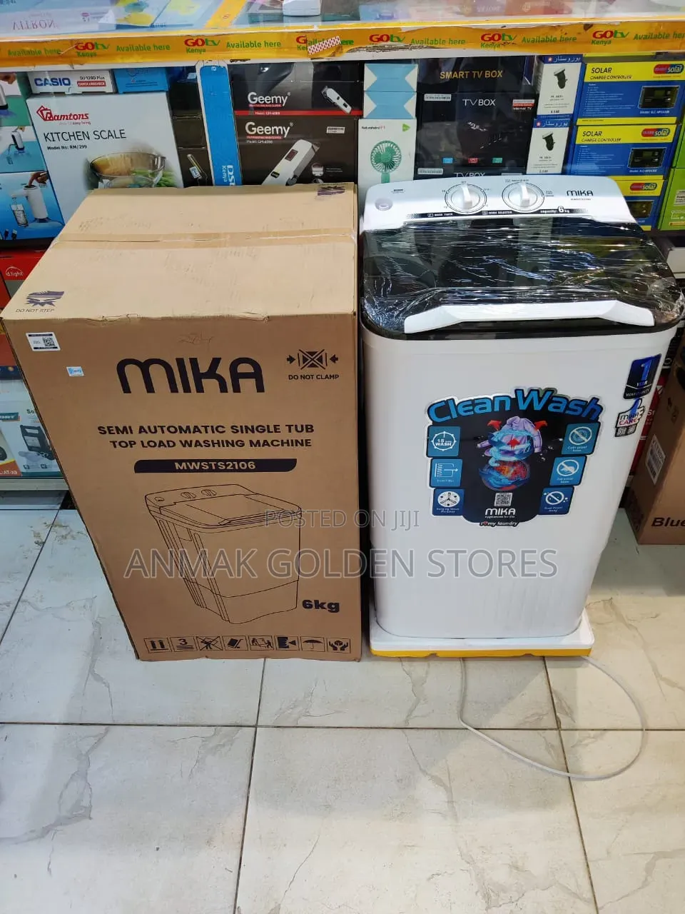 Mika Washing Machine Top Load Single Tub 6Kg
