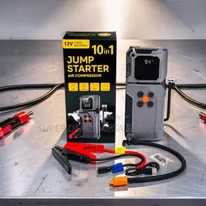 Compact Design 10-in-1 Jump Starter Digital Air Compressor Inflator