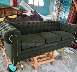 Dark Green 3 Seater Sofa: Free Delivery