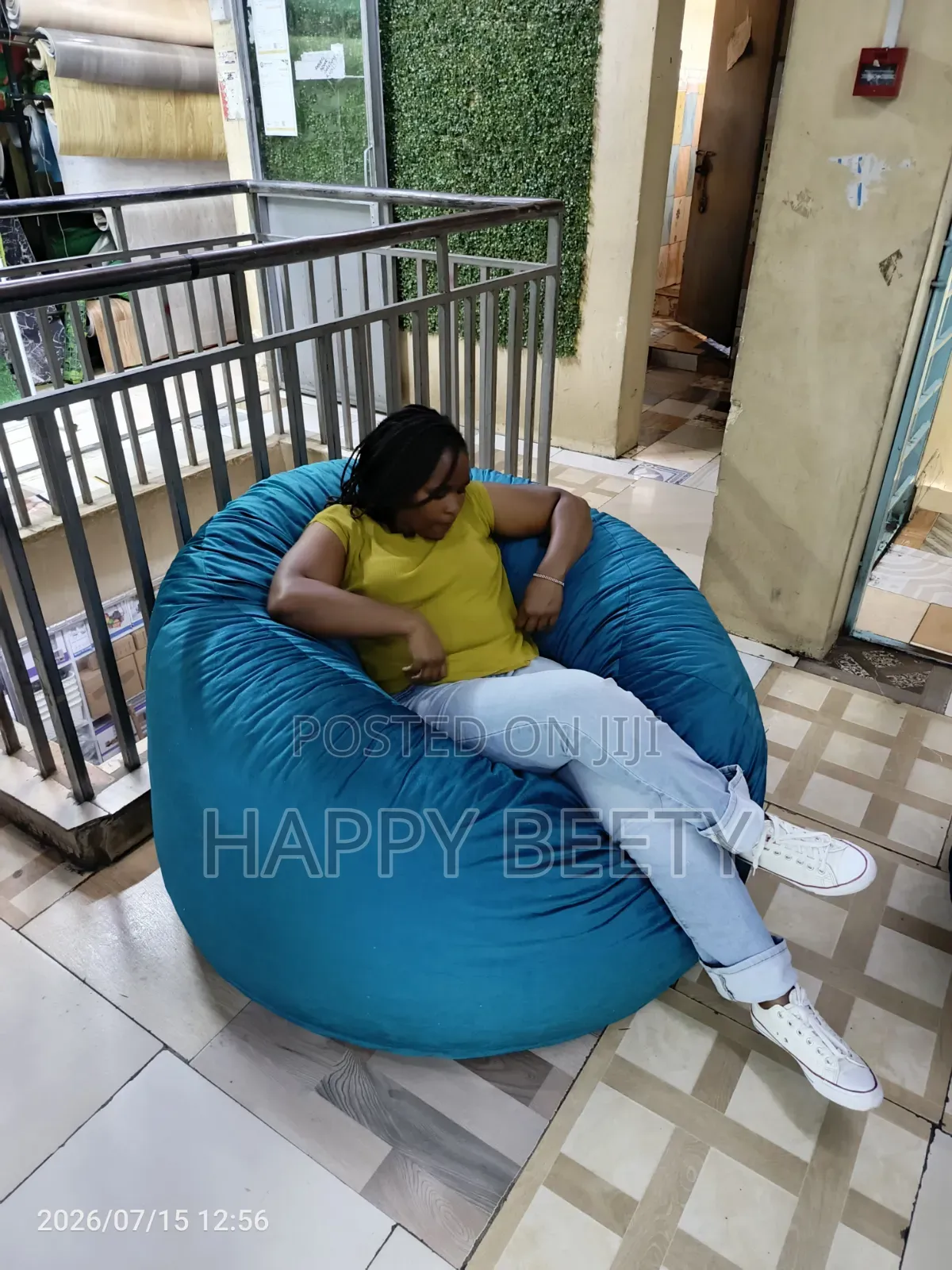 Bluish Beanbag Seat