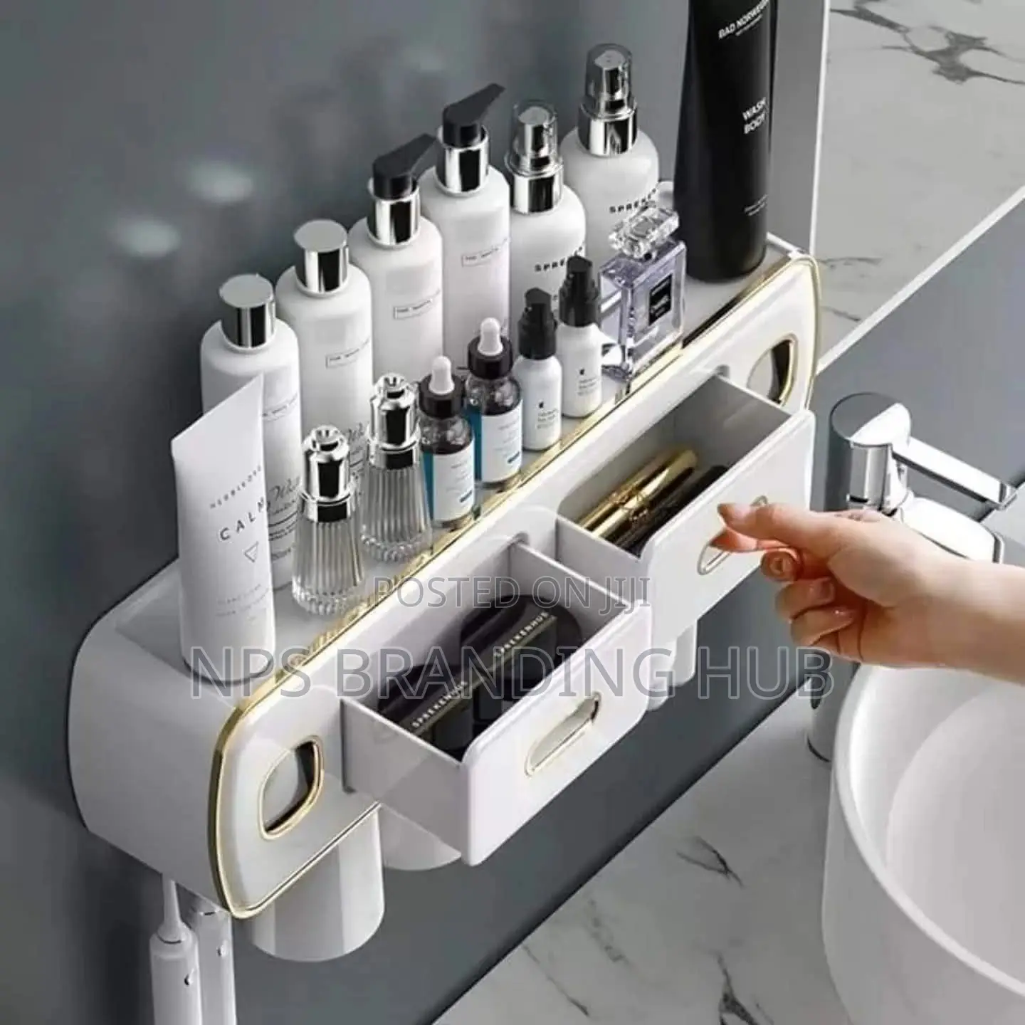 Wall Mounted Toothpaste With Toothbrush Holder/Bathroom Organizer(el,b