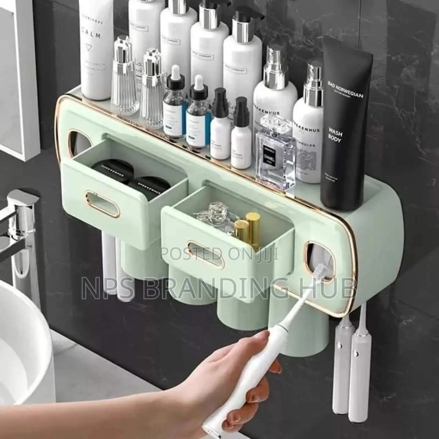 Wall Mounted Toothpaste With Toothbrush Holder/Bathroom Organizer(el,b