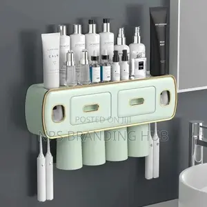 Wall Mounted Toothpaste With Toothbrush Holder/Bathroom Organizer(el,b