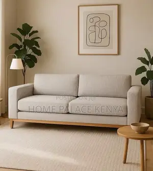 Home Sofa: Minimalist Scandi Inspired Wood Base Sofa