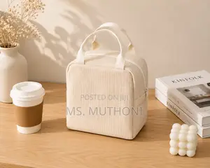 Soft Corduroy Fabric Insulated Lunch Bag*