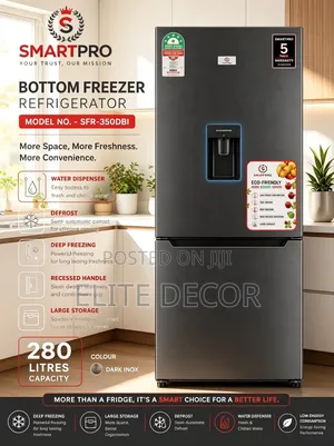 SmartPro SFR-350-DBI 280L Double Door Fridge With Water Dispenser