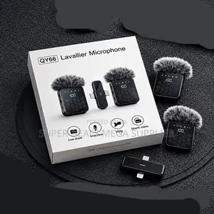 Portable 3 in 1 Dual Mics Wireless Lavalier Microphone