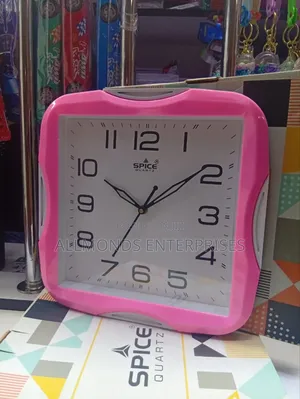 Spice Quartz Square Pink Wall Clock- 27.5 CM by 27.5CM