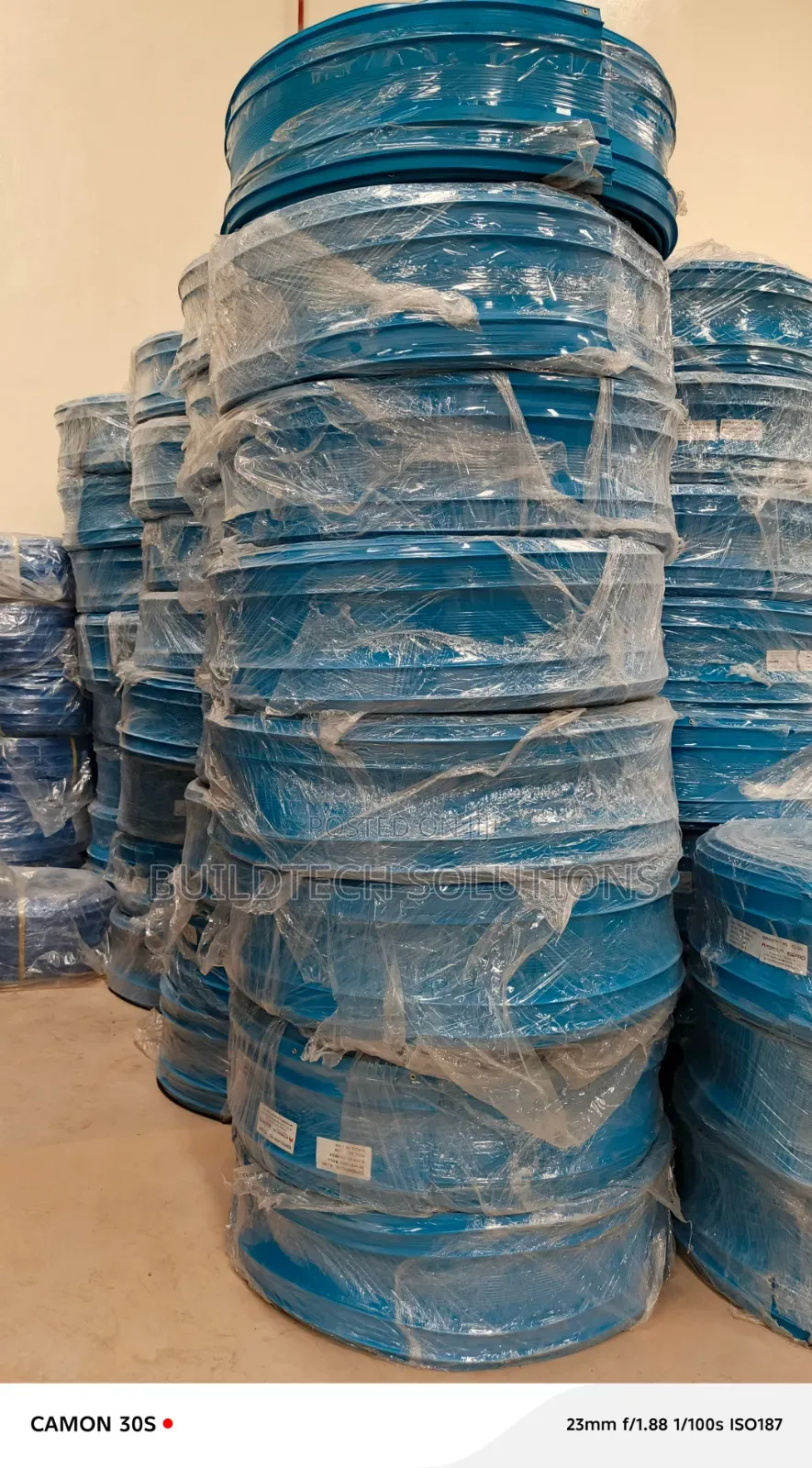 Blue PVC Waterbar 150mm 15mtrs