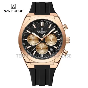 NAVIFORCE NF8080 Men's Chronograph Watch - Rose Gold Black