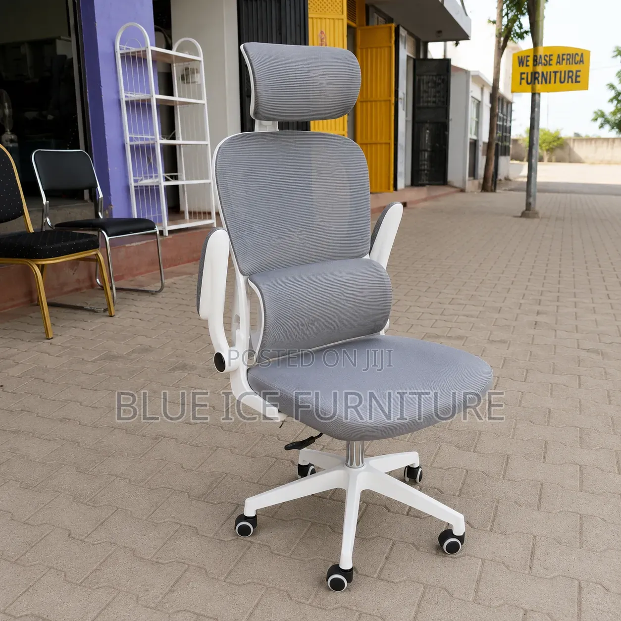 Adjustable Computer Office Desk White Grey