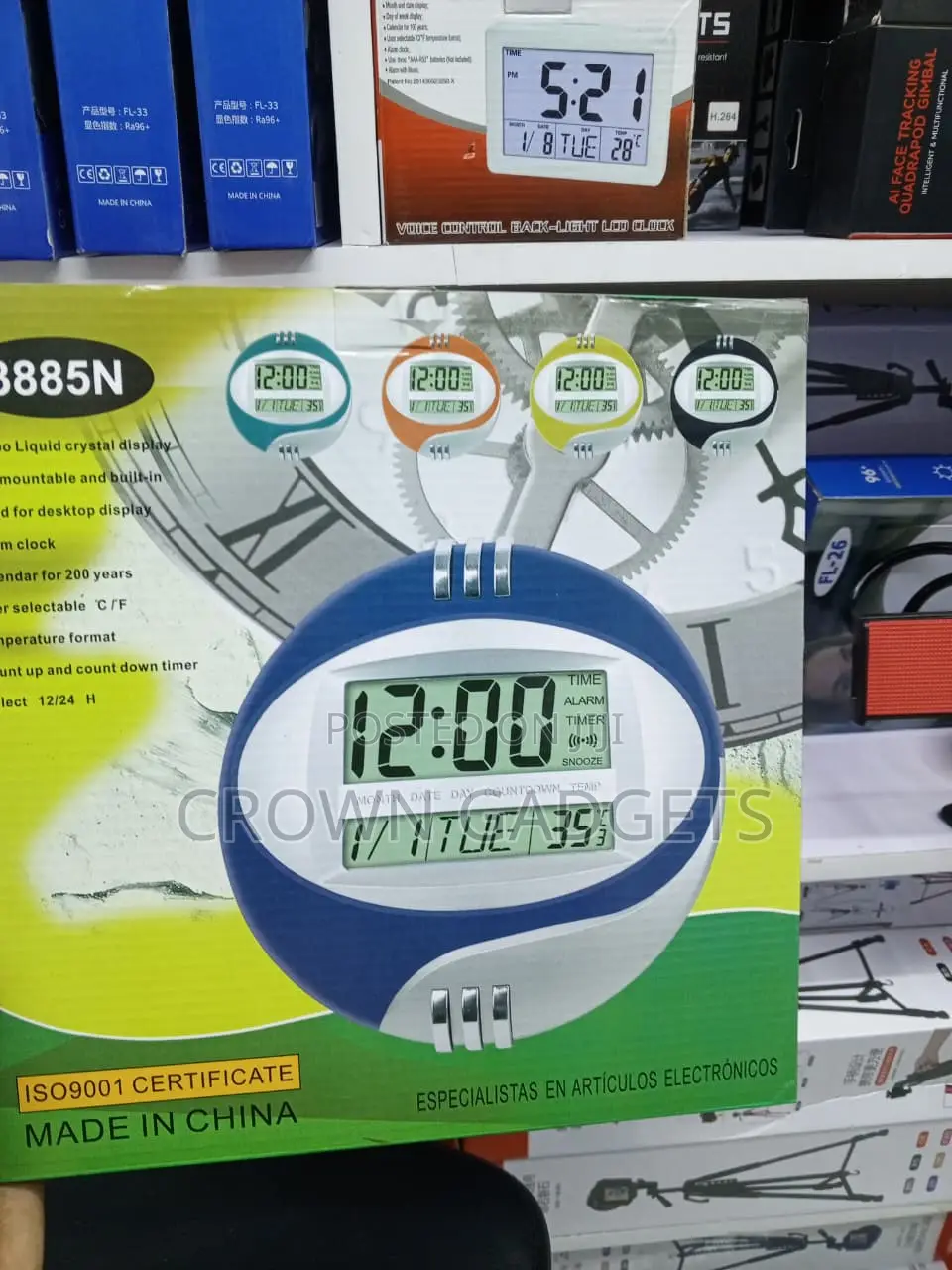 Kadio 3885N LCD Calendar Clock With Countdown Timer