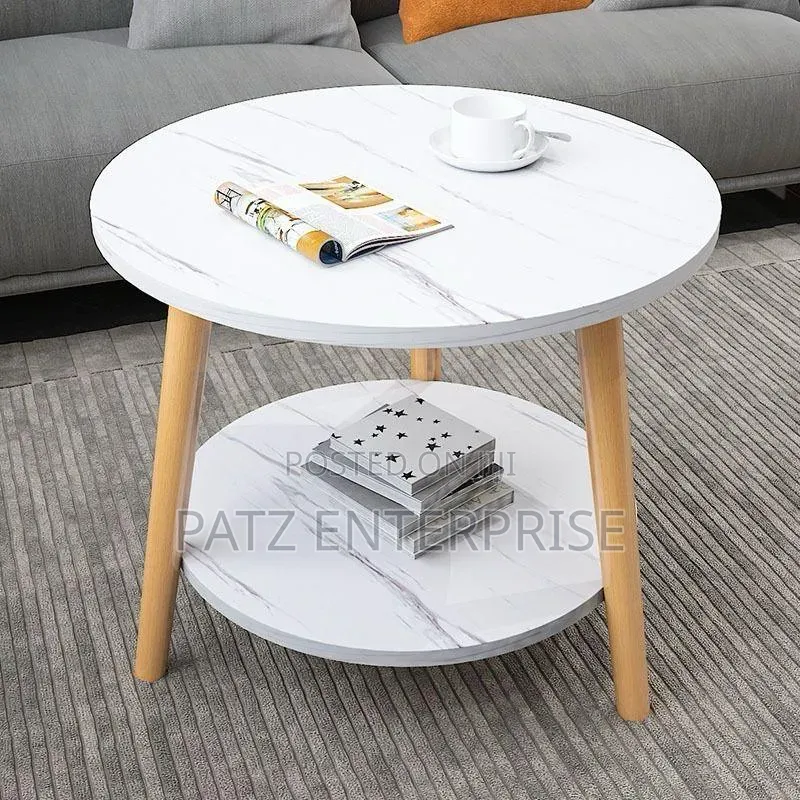2 Layer Minimalist Nordic Syle Coffee Side Table - Size:50*50CM
