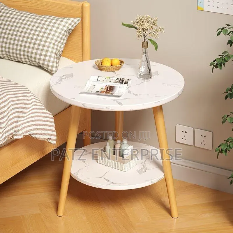 2 Layer Minimalist Nordic Syle Coffee Side Table - Size:50*50CM