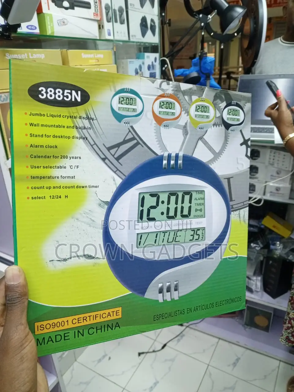 Kadio 3885N Digital Calendar Clock With Temperature Display