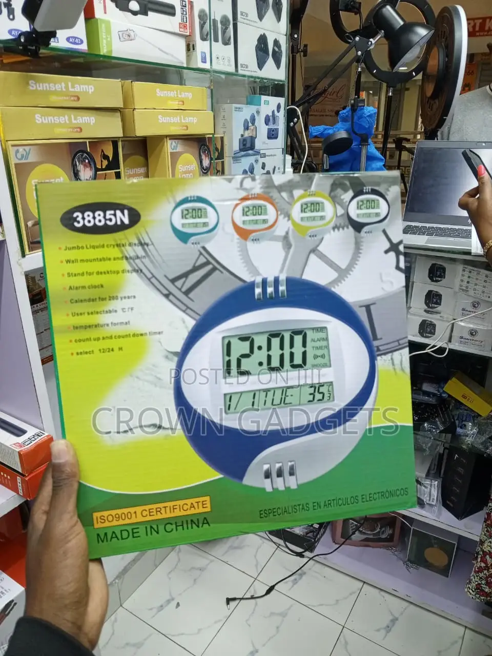 Kadio 3885N Digital Calendar Clock With Temperature Display