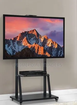 Mobile TV Trolley Stand With Wall Mount | Fits 32–75 Inch TVs