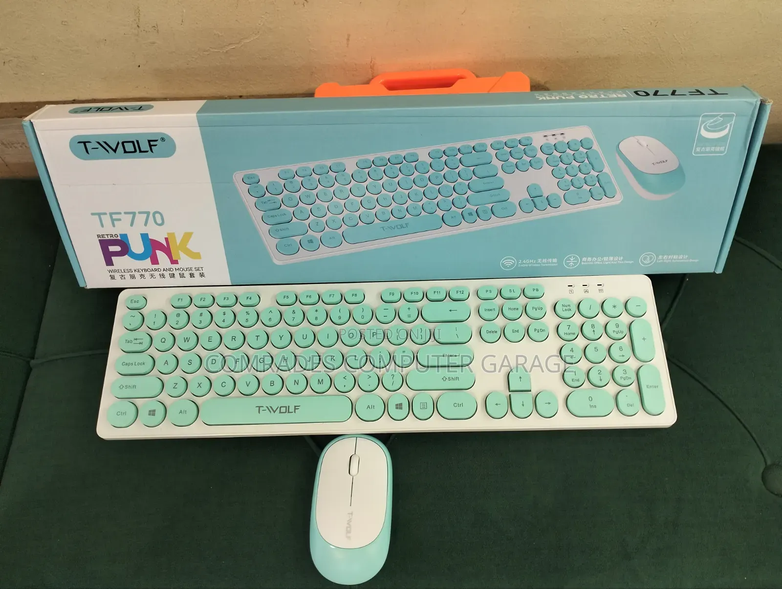 T-Wolf TF770 Retro Wireless Keyboard Mouse Combo