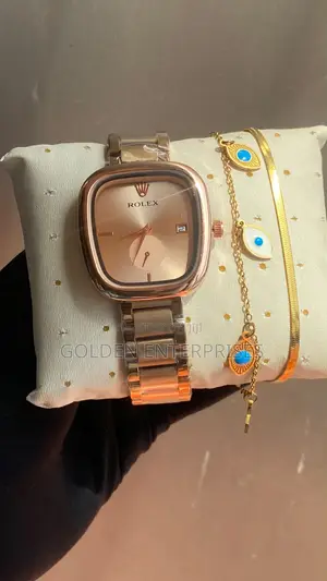 Rolex Rose Gold Timeless Elegance Watch and Bracelet Set