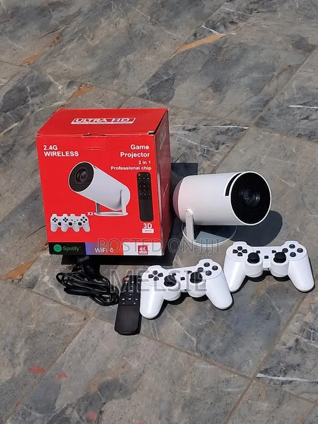 Wireless Mini Projector With Dual Game Controllers