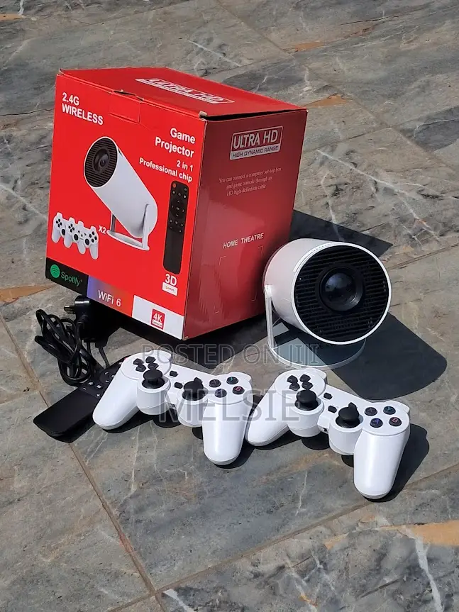 Wireless Mini Projector With Dual Game Controllers