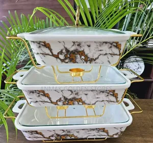 3pcs Ceramic Warmer/ Serving Bowls