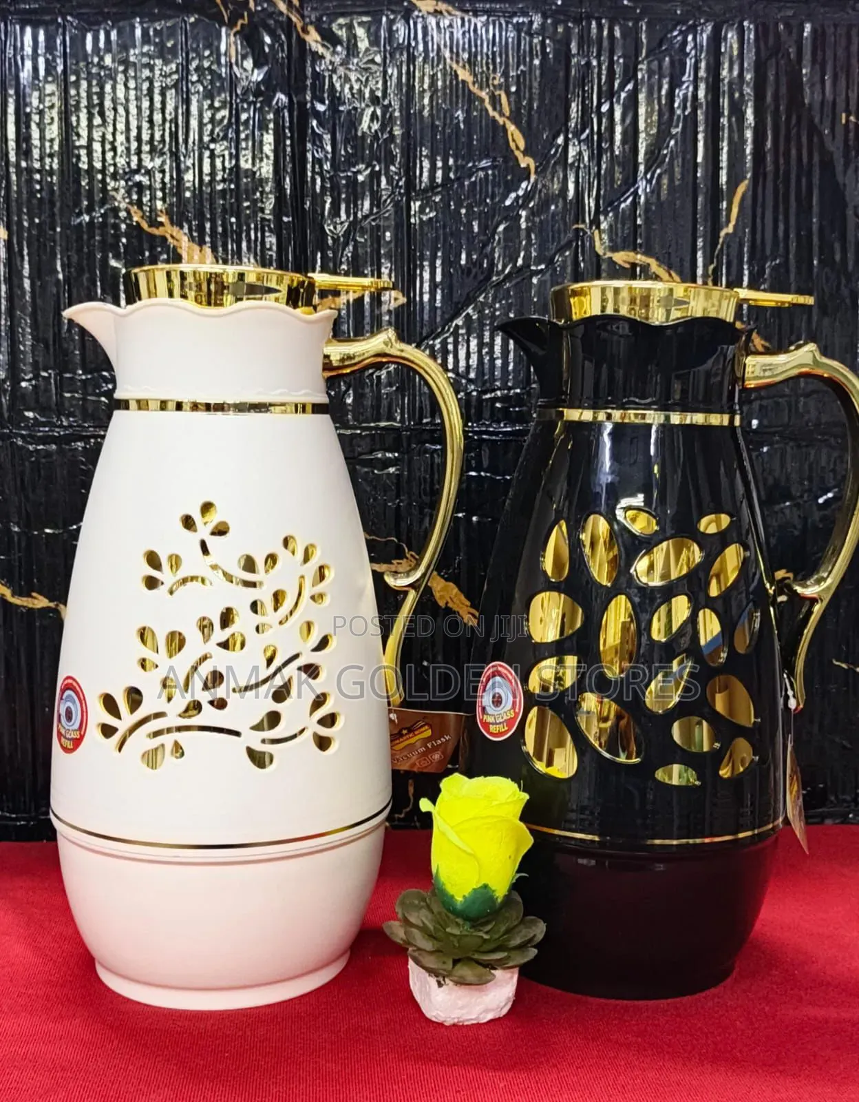Romantic Flasks 
Cream and Black