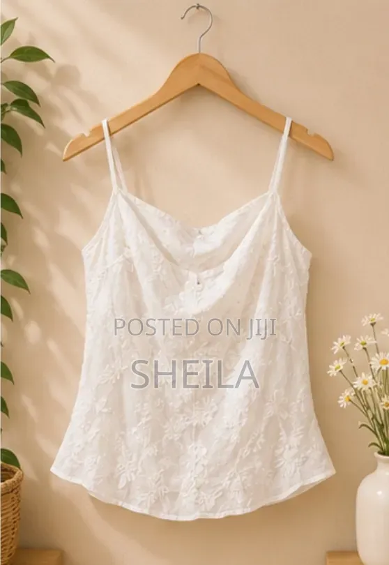 White Embroidered Camisole Top
