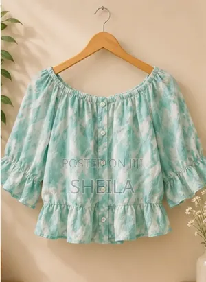 Mint Green Off-Shoulder Peplum Blouse
