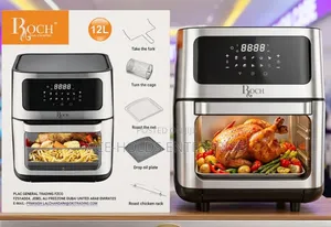 12 Litres - Roch Digital Airfryer With Grill/ Turn the Cage, Roast Net
