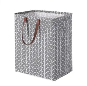 Fabric Laundry Basket Stacking Storage Bins With Handles