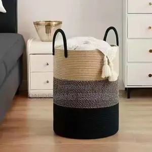 Cotton Rope Basket Large Storage Basket With Handles