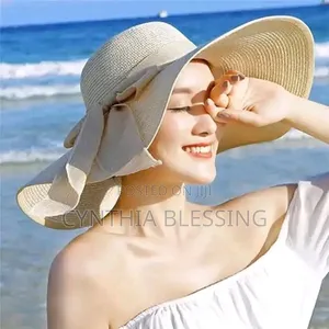 Summer Hat Wide Brim White Sun Hat Straw