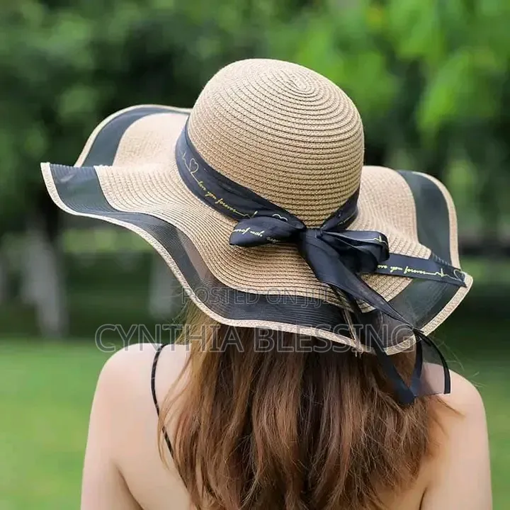 Summer Hat Wide Brim White Sun Hat Straw