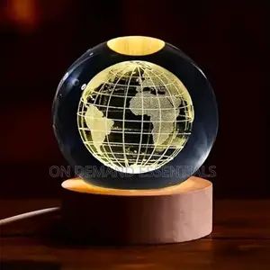 *3D Earth Crystal LED Ball Night Lamp Warm Light