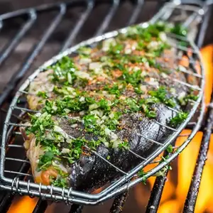 Fish Grill Basket, Rack Top Grade BBQ, Barbecue Grilling
