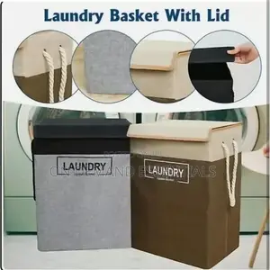 Jute Rope Foldable 70L Laundry Basket With Lid Cotton Laundry Hamper