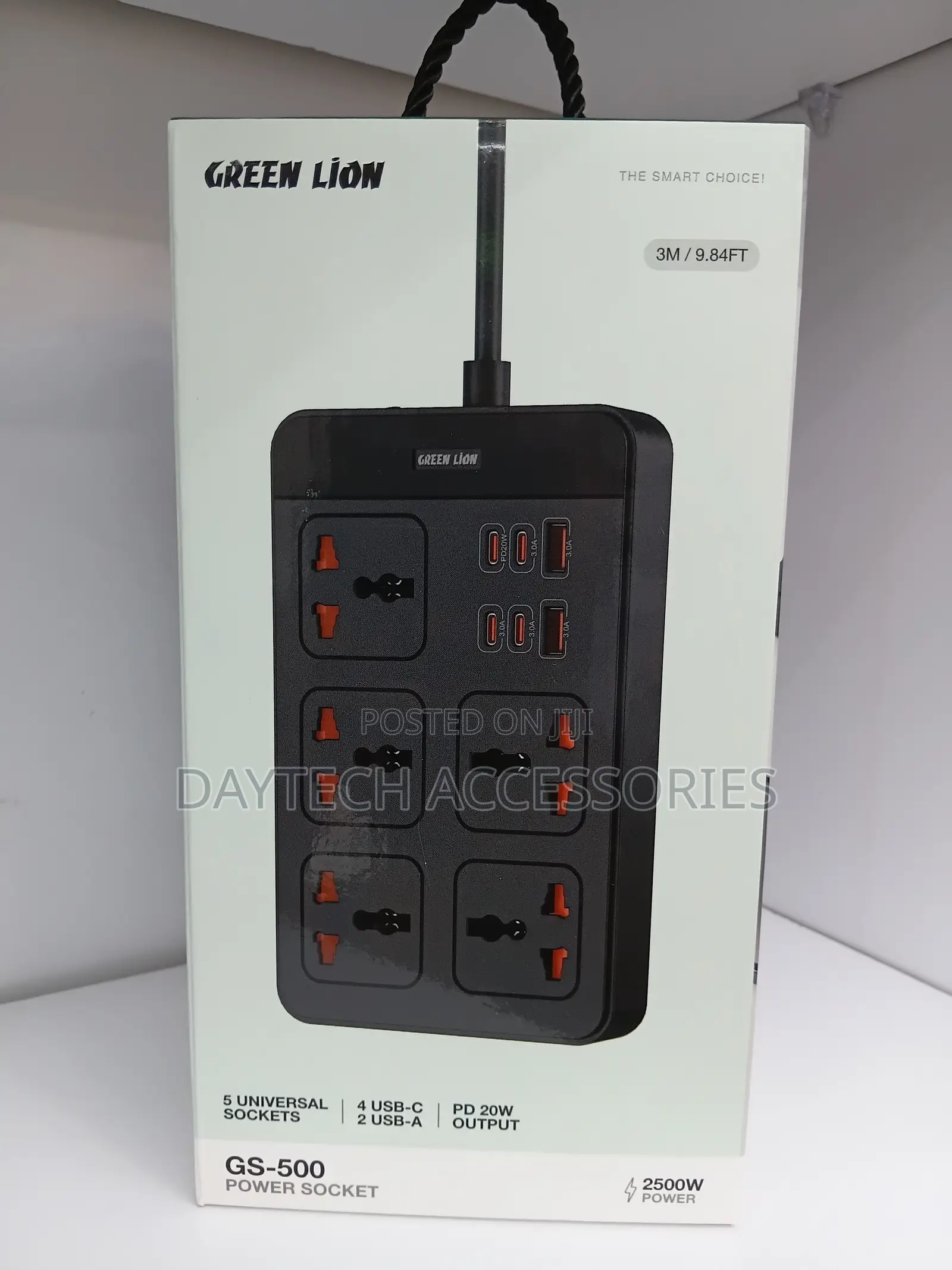 This Is a Green Lion GS-500 Power Extension Socket - Black