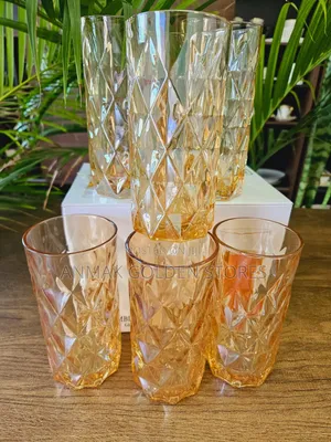 Heavy Golden Water Glass in Stock 6pcs at 1200