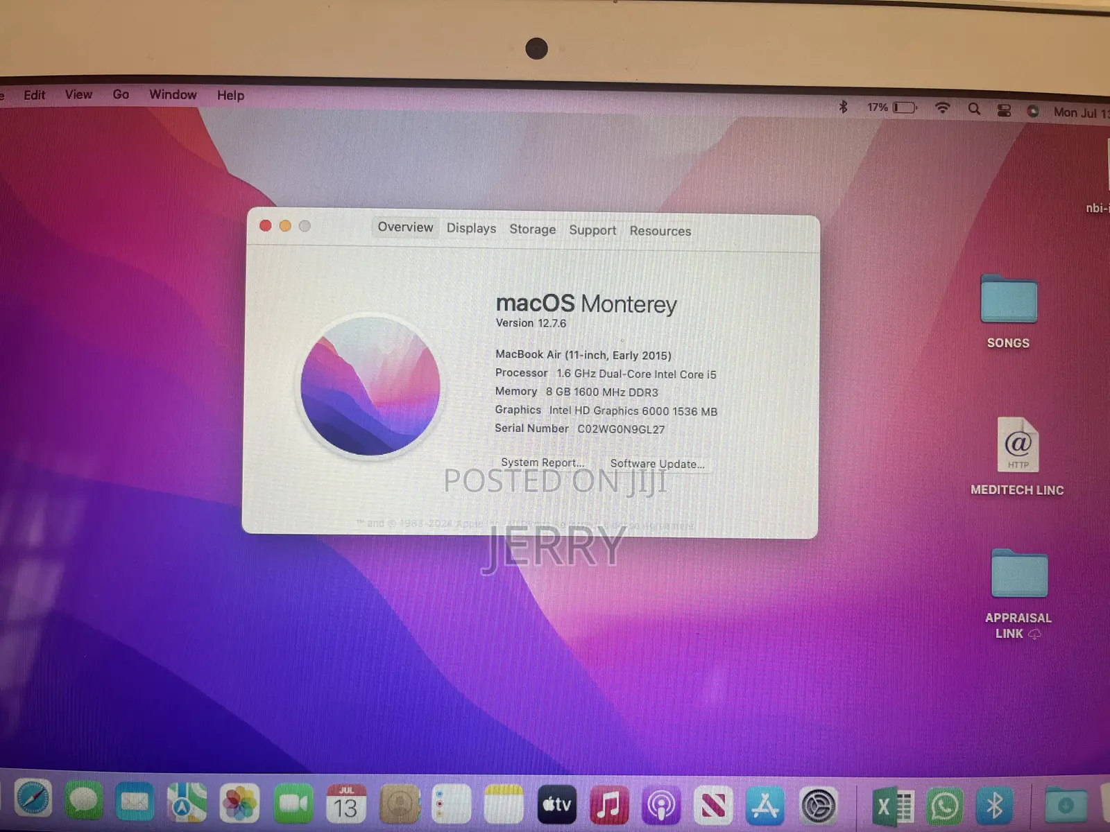 Laptop Apple MacBook Air 8GB Intel Core i5 SSD 256GB
