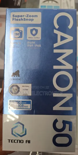 New Tecno Camon 50 256 GB Black