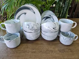 24pc Marble Ceramic Dinner Set