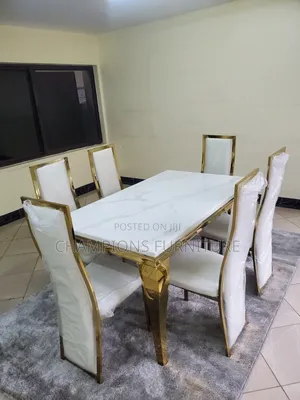 Gold White Dining Set
