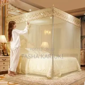 4 by 6 Four Stand Mosquito Net _ Pink , Cream,white and Purple
