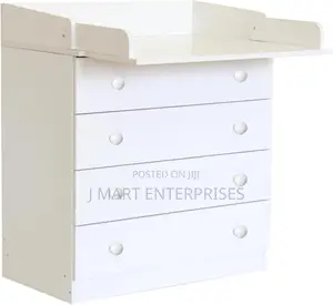Kidsaw Childs 4 Drawer Unit With Changing Board and Storage, White