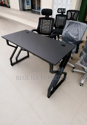 Modern Office Desk 1.2cm With Metallic Double Frame