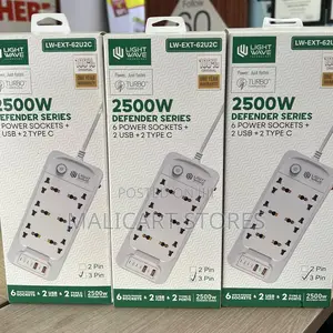 Lightwave LW-EXT-62U2C-3P 6-Way Extension Socket 2 USB-A + 2 Type-C