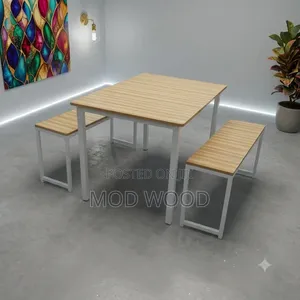Modern Space-Saving Dining Table With Bench Set