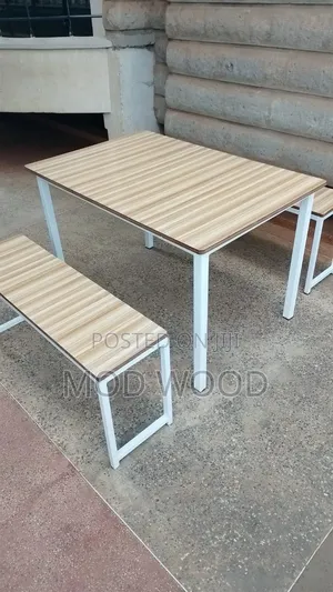 Modern Space-Saving Dining Table With Bench Set