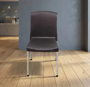 Plastic Chair: Rectangular Back Dining Multi Use Chair With Pipe Legs